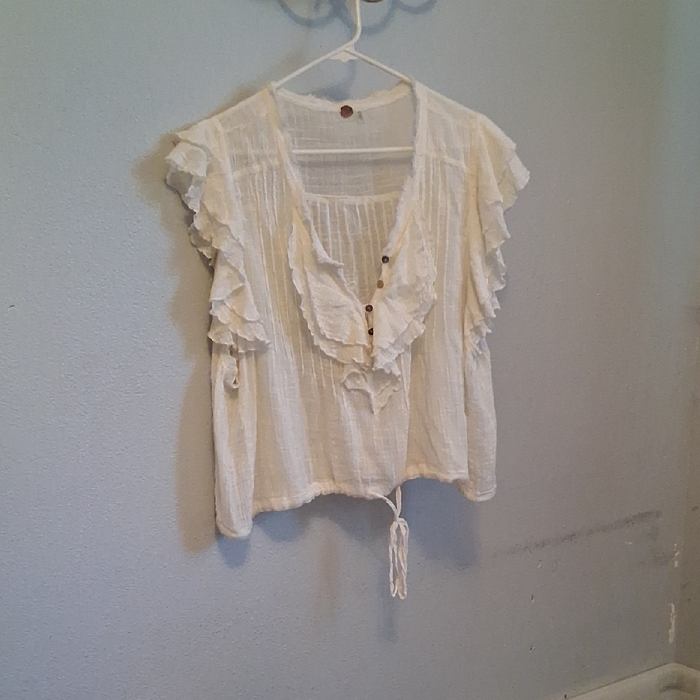Free People Gauze Boho Top Xl